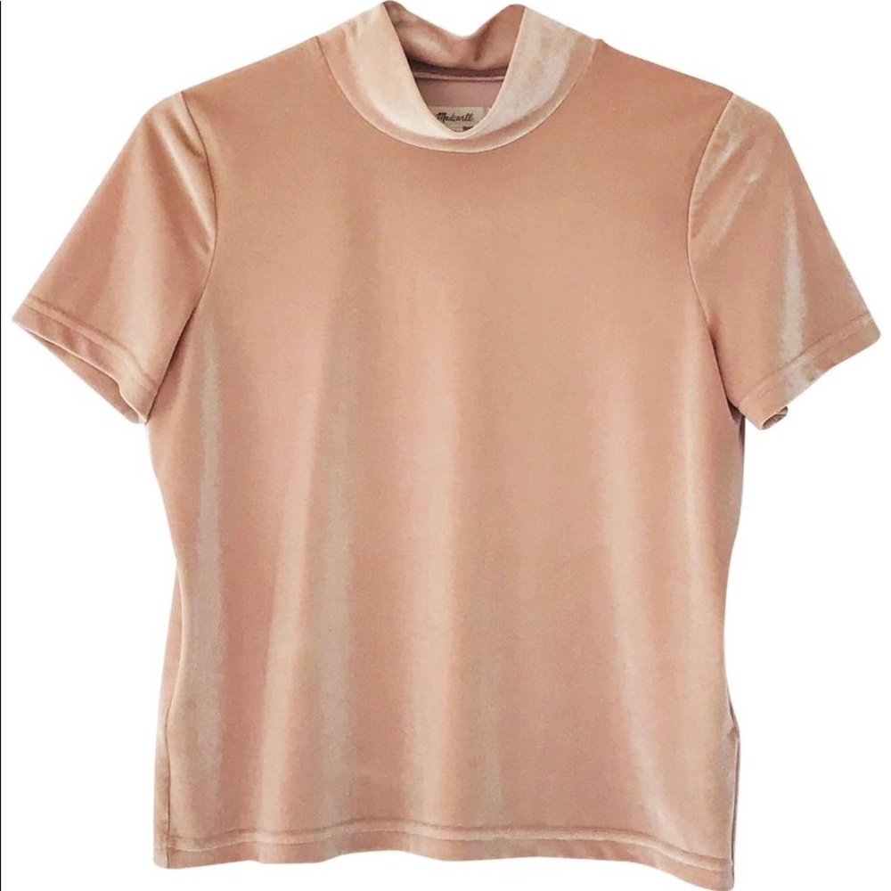 Madewell mock neck Blush Pink Velvet Tee